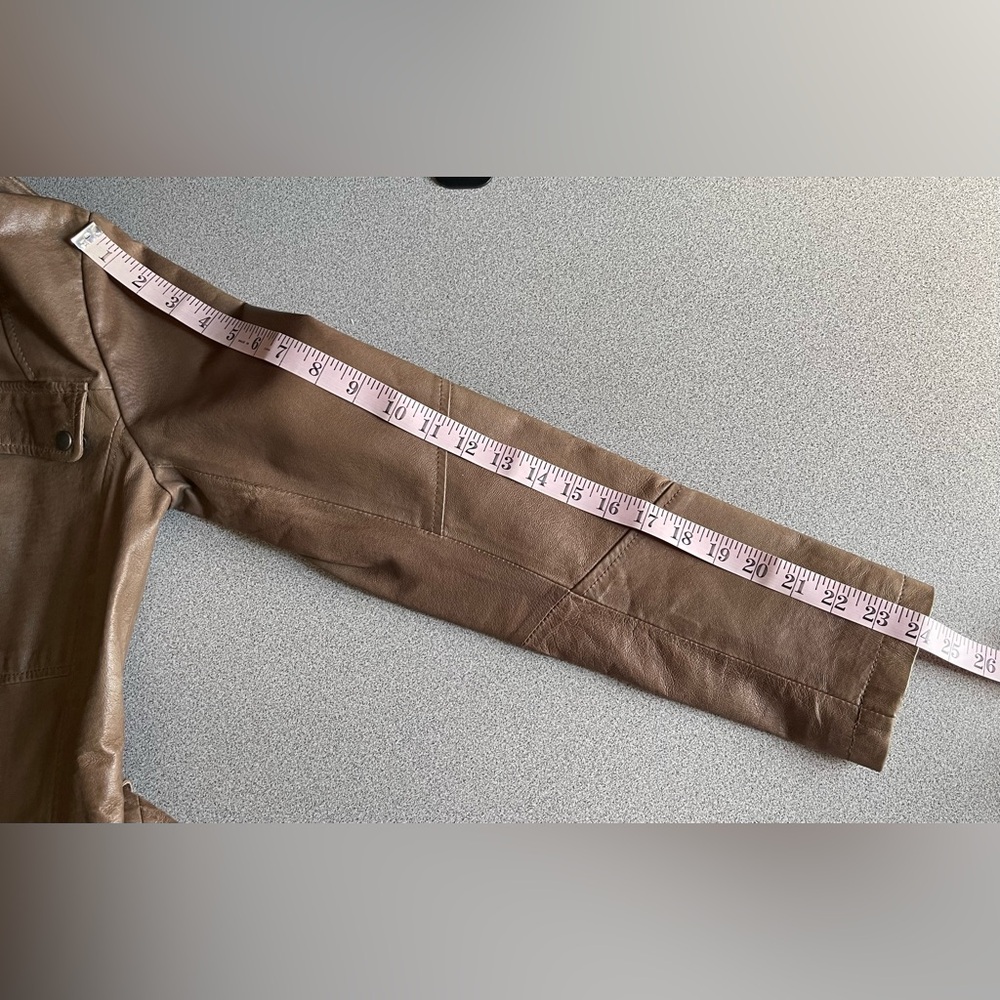 Danier Brown Utility Leather Jacket Size XS - Picture 15 of 16